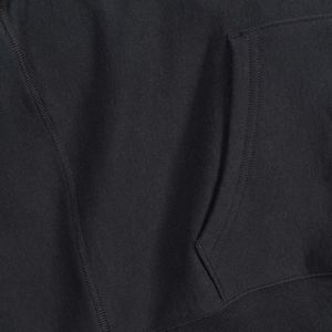 Sudadera con Capucha de Felpa de Corte Holgado en Color Negro Mate, Sudadera con Capucha de Mezcla de Algodón Suave, Informal, Cálida, Unisex, Estilo Urbano - Product Image 5