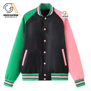 Veste Bomber en Satin Divine Nine Alpha Kapa Quilt Sorority avec Lettres Grecques Brodées, Doublure en Polyester Doux et Finition Soignée - Product Image 1