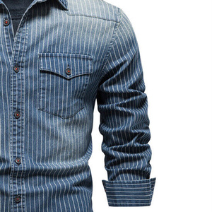 Camisa de Mezclilla Impermeable Ecológica de Manga Larga para Hombre, Talla Grande, Nuevo Diseño, la Más Vendida, Última Llegada - Product Image 5