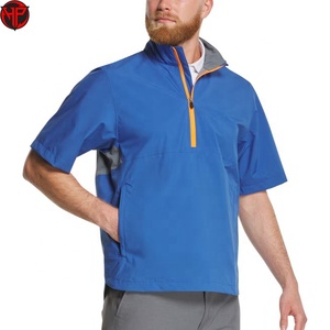Garment Outdoor Custom Men's Zip up <b>Short</b> <b>Sleeve</b> <b>Golf</b> <b>Jacket</b> Reversible High Performance <b>Jacket</b> Water-resistant Windbreaker - Product Image 1
