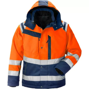 Veste de sécurité haute visibilité réfléchissante jaune et noire avec capuche et bandes, unisexe - Product Image 3