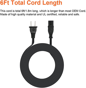 Câble d'alimentation CA C7 à 2 broches en forme de 8 pour TV, Xbox, PS3, PS4, <span class=keywords><strong>PS5</strong></span>, homologué ETL, 1,8 m, cordon d'alimentation IEC C7 pour haut-parleur multimédia - Product Image 6