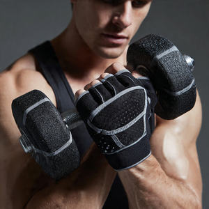 Guantes de Neopreno para Entrenamiento, Guantes Deportivos de Medio Dedo con Soporte para Muñeca para Ejercicios y Dominadas - Product Image 1