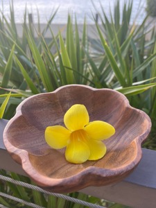<b>Flower</b> Shape Wooden Plate For Dessert Serving Elegant <b>Sweet</b> Dish Plate And Stylish Food Presentation Tableware From India - Product Image 6