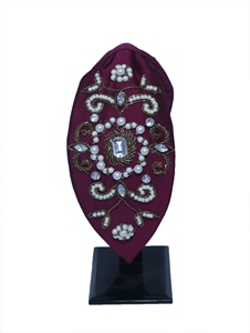 Serre-tête Élégant Bordeaux Orné de Perles et Cristaux, Fait Main, Style Vintage Glamour, Confort Optimal 2026 - Product Image 1