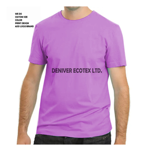 100% coton hommes t-shirt usine en gros impression personnalisée t-shirt hommes t-shirt à vendre à manches courtes col rond solide décontracté - Product Image 2