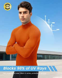 Men Compression Shirt MMA Rash Guard Turtle Neck <b>Long</b> <b>Sleeve</b> Athletic <b>Base</b> <b>Layer</b> Rash Guard For Gym Training Running Cycling Top - Product Image 6