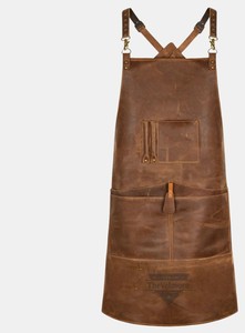 Waterproof Leather <b>Apron</b> for Kitchen <b>BBQ</b> Grill Durable Heat Resistant <b>Apron</b> Bulk Supply OEM Customization LPN-0278 - Product Image 4