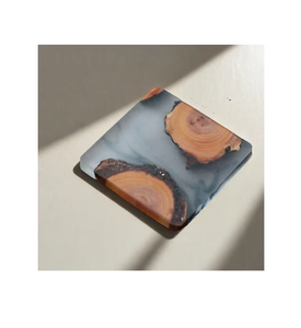 <b>Table</b> <b>Top</b> Wooden & <b>Resin</b> Coaster Handmade Product Coaster Creative Style Coaster Product <b>Table</b> Ware Use - Product Image 1