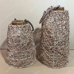 Linterna Tejida a Mano Vietrustic, Portavelas de Bambú y Ratán, Linterna Colgante Trenzada - Product Image 6