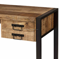 Table console industrielle moderne en bois et fer, bureau, meuble de rangement, design modulaire, taille personnalisable