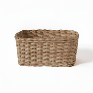 Rattan cane <b>baskets</b> kitchen counter cabinet storage <b>basket</b> floor & <b>shelf</b> organising essentials - Product Image 2