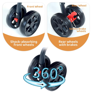 Poussette pour animaux de compagnie à quatre roues pliable en plein air TH-PPS-319 avec panier de rangement pour un usage quotidien - Product Image 5