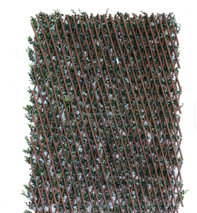 Expandable Wooden Garden Trellis with Artificial Green Leaves Privacy <b>Fence</b> Wall Panel for Outdoor Balcony Patio Decor - Product Image 3