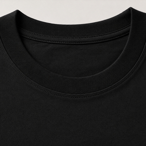Camiseta Negra Personalizada de Algodón 100% de 230g, Cuello Redondo, Manga Corta, Estilo Urbano, Hombros Caídos, Hecha en Pakistán - Product Image 5