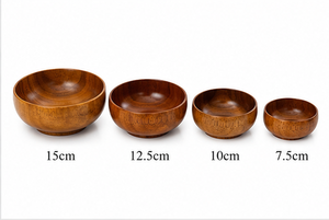 Juego de Tazones de Madera de Acacia Hechos a Mano, Tazones de Madera Natural para Servir Ensaladas, Sopas, Bocadillos y Comida en la Cocina - Product Image 2
