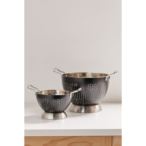 Vintage Stainless Steel Mesh <b>Colander</b> Kitchen <b>Strainer</b> Baskets With Handles And Base For Washing Vegetables And Draining Pasta - Product Image 2