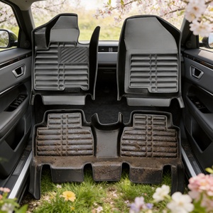 Tappetini Auto di Lusso in Gomma/PVC/Plastica Spessi 7mm Set Completo Impermeabile Antiscivolo Inodore su Misura BORNSELLER - Product Image 2