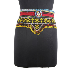 Vintage Belt Belly Dance Bead Afghani Traditional Waist Belt Kuchi Tribal BB029 <b>Old</b> Banjara Real Vintage Handmade Beaded Belts - Product Image 1