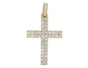 Colgante de cruz de oro de calidad de exportación, con incrustaciones de moissanita VVS, joyería hip hop para fiestas y uso diario a un precio razonable. - Product Image 2