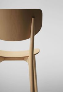Chaise de salle à manger moderne en teck massif avec pieds coniques, chaise rembourrée pour hôtel, restaurant, café, salle à manger - Product Image 4