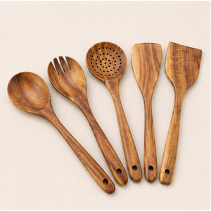 Juego de Cucharas de Cocina de Madera de Acacia Ecológicas, Utensilios de Cocina Antiadherentes de Primera Calidad, Espátula para Suministro a Granel para Restaurantes - Product Image 5