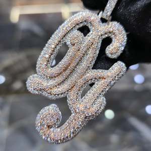 S925 Gold Plated Custom Iced Out Moissanite Pendant Letter Charm Hip Hop Jewelry Unisex Party Chain Gift - Product Image 5