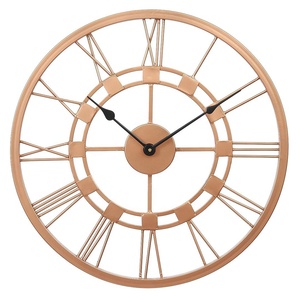 Zam Zam Impex Luxury Analog <b>Wall</b> Mounted <b>Clock</b> Hand-Crafted Single Face Copper Color Iron Roman Figure Art Deco Design Style - Product Image 1