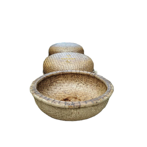 Handwoven Bamboo Coracle Traditional Round <b>Basket</b> Boat Eco Friendly Decorative Craft for Home Garden <b>Display</b> - Product Image 1