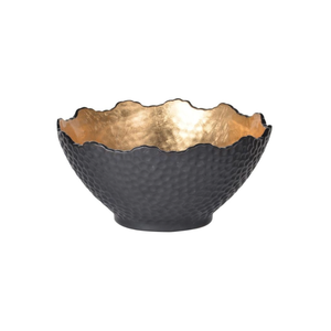 Cuenco Decorativo de Metal con Diseño Floral Dorado, Centro de Mesa para Frutas y Dulces - Product Image 1