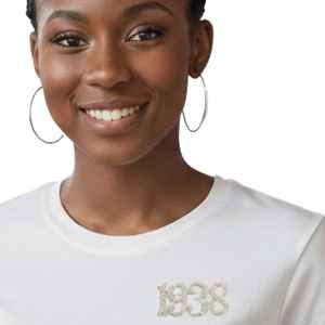 Broche vintage 1938 avec perles et strass, style numéro, accessoire de mode pour femmes et hommes - Product Image 6