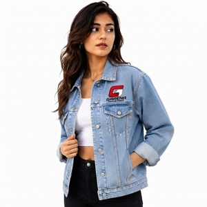 OEM Size Wholesale Manufacturer Private Label Women <b>Denim</b> <b>Jacket</b> Premium Quality Durable Cotton <b>Denim</b> Clothing with OEM Service - Product Image 6