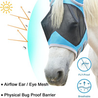 Masque anti-mouches pour chevaux de haute qualité personnalisé avec maille en polyester respirante, durable, doux et confortable pour la protection de la tête, du visage et des oreilles du cheval