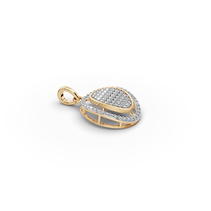 Pendentif en or avec deux diamants ronds cultivés en laboratoire, pendentifs et breloques de luxe en or jaune/blanc/rose 18 carats/14 carats - Product Image 5