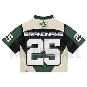 เสื้อยืดฮิปฮอปผ้าเจอร์ซีย์ตาข่ายโอเวอร์ไซส์แบบกำหนดเองระบายอากาศได้ดีเสื้อยืดสตรีทแวร์พรีเมียมออกแบบได้ตามต้องการ - Product Image 2