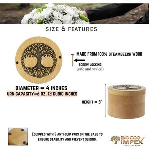 Urne artisanale en bois de rose avec incrustation de résine verte, souvenir commémoratif - Product Image 3