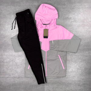 Survêtement technique d'extérieur 2 pièces pour homme avec doublure en mesh, sweat à capuche zippé et short - Product Image 2