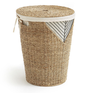Cesta de Almacenamiento Redonda Rústica Ecológica de Seagrass, Organizador Decorativo Hecho a Mano, Tamaño Personalizado para Almacenamiento de Ropa - Product Image 5
