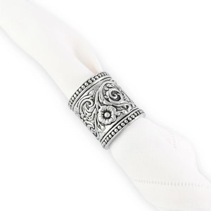 Floral Design <b>Silver</b> Metal <b>Napkin</b> Ring Perfect For Events Parties Weddings And Festive Table Settings Wholesale From India - Product Image 2