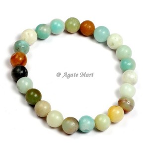 Handmade 8mm Natural Gemstone Reiki Opalite Healing Crystals <b>Bracelet</b> Agate <b>Stretch</b> <b>Bracelet</b> With Love Style Handcrafted Healing - Product Image 3