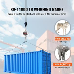 Bilancia Digitale per Gru da 5000 kg (11000 libbre) Industriale per Carichi Pesanti con Telecomando, Cassa in Alluminio Pressofuso e Display LED - Product Image 2