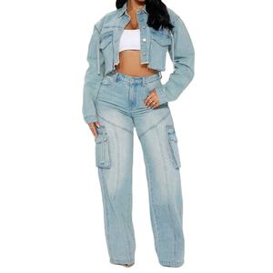 Camisetas de Mezclilla para Mujer, Populares, de Alta Calidad y Transpirables, de Manga Larga, Color Azul Claro, Talla Grande, de Secado Rápido - Product Image 4