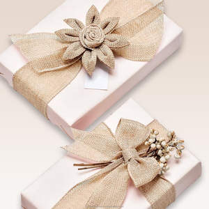 1"(2.5CM) 100% Jute Natural <b>Burlap</b> Fabric Roll 20 Yard Eco-Friendly Jute <b>Ribbon</b> Gift Wrapping Craft Projects Wedding Home - Product Image 5