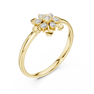 Anillo de oro macizo de 14k para mujer con diamante de corte redondo minimalista en forma de brújula, ideal para regalo, compromiso o aniversario. - Product Image 3