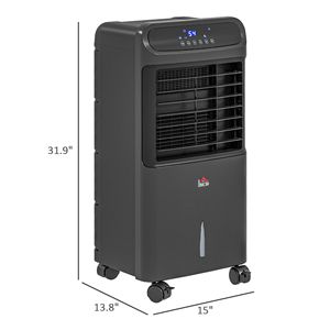 Ventilatore Rinfrescante Evaporativo Portatile 3 in 1 con Telecomando, Oscillazione, Timer, Risparmio Energetico, Nero, per Casa e Ufficio, con Spine UK e AU - Product Image 3