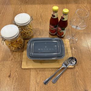 Couvercle jetable compostable de 38 oz à compartiment unique, en PP de qualité alimentaire, écologique, biodégradable, sans BPA, compatible micro-ondes, pour plats à emporter - Product Image 1