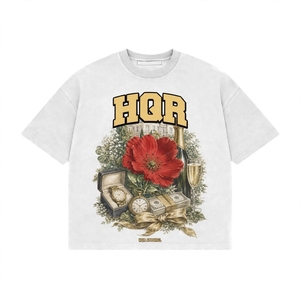 Camiseta Casual de Hombre, Corte Regular, Manga Corta, Transpirable, Estampado Digital, Color Sólido, 320g, Logotipo Frontal, Estilo Urbano, Cuello Redondo, Tejido de Punto - Product Image 1
