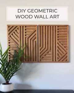Panneau mural en bois géométrique moderne, décoration murale en bois artisanale pour salon, chambre et décoration intérieure - Product Image 1