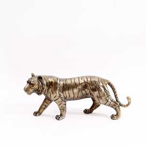 New in stock Aluminum Tiger Sculpture Animal <b>Figure</b> Traditional Design for Tabletop Decor Living Room Display - Product Image 1