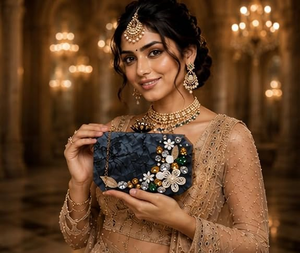 FAIZA CRAFT FC-2328 Resin Clutch Women Fashion Designer Geometric Pattern Marble Hand-painted <b>Square</b> Party Hand Clutch Crafts - Product Image 4